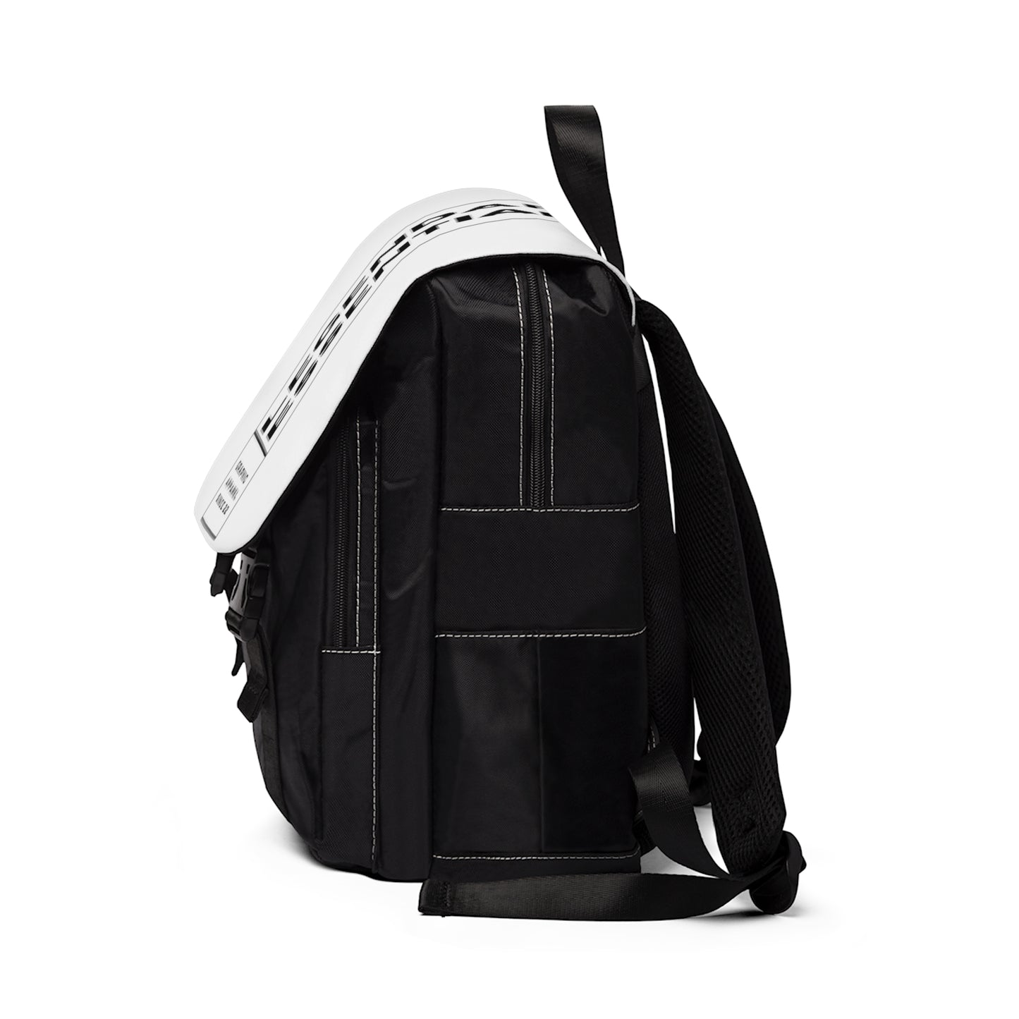 Box Logo Casual Shoulder Backpack (white)