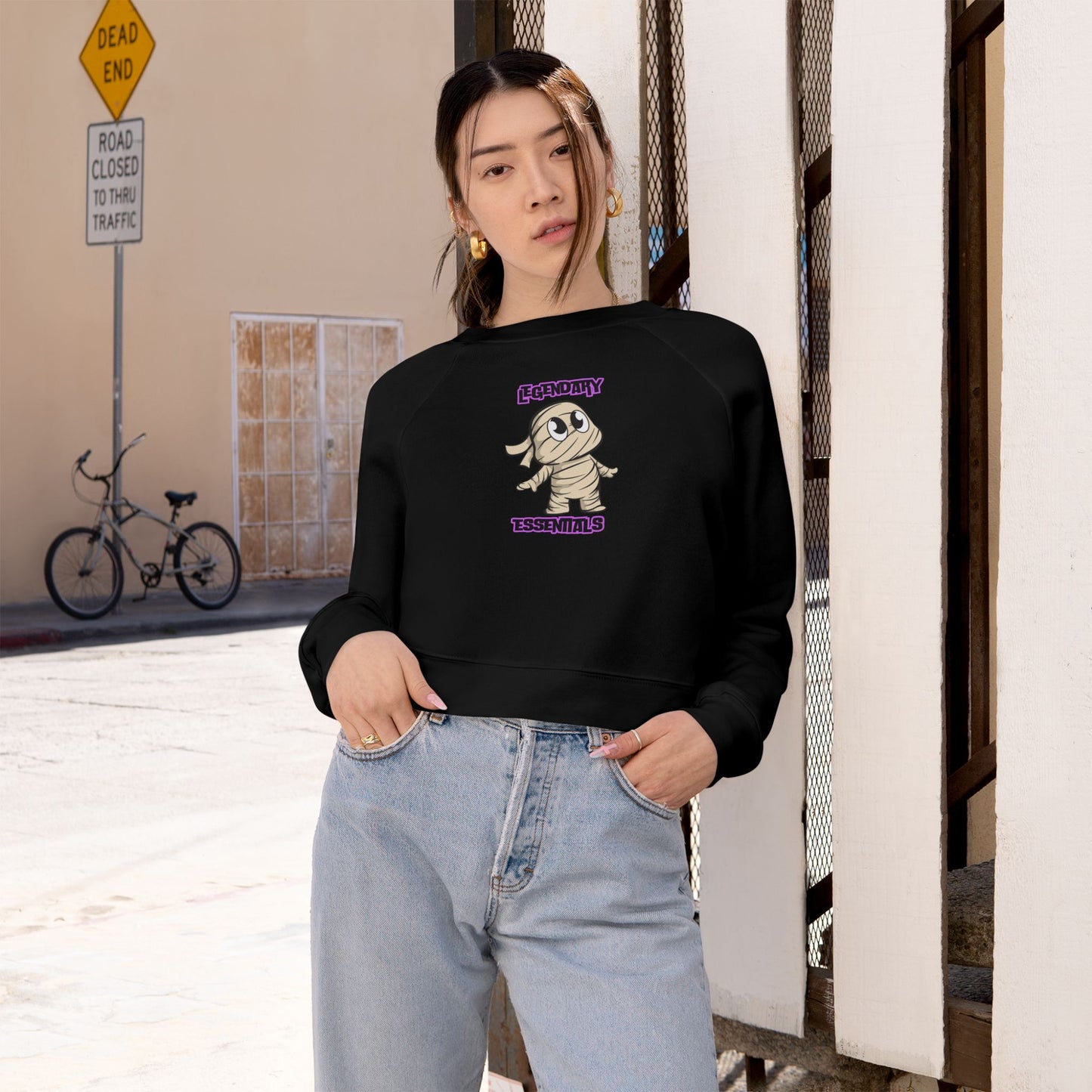 L.E. Mummy Cropped Fleece Pullover