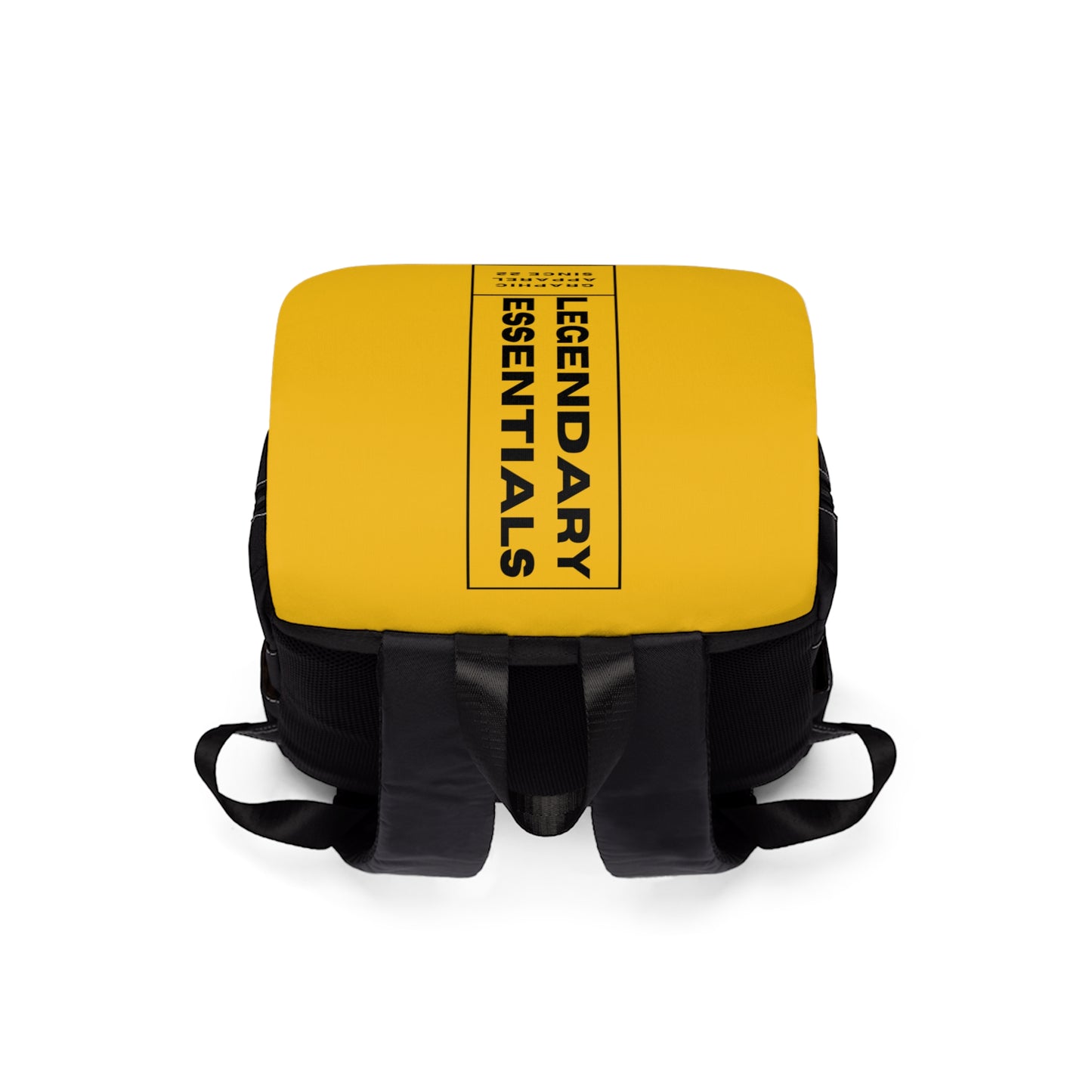 Box Logo Casual Shoulder Backpack (Yellow)