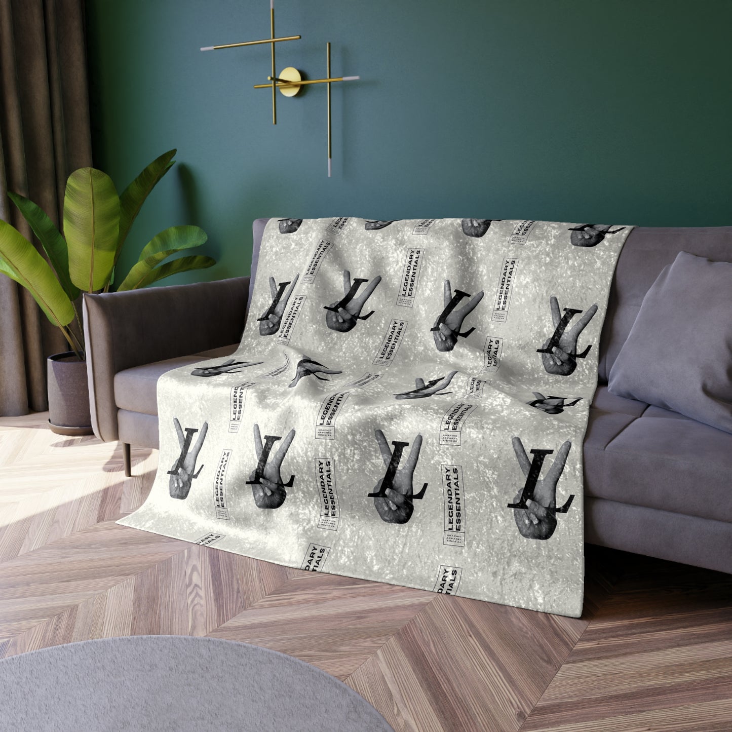 Boxed LV Crushed Velvet Blanket