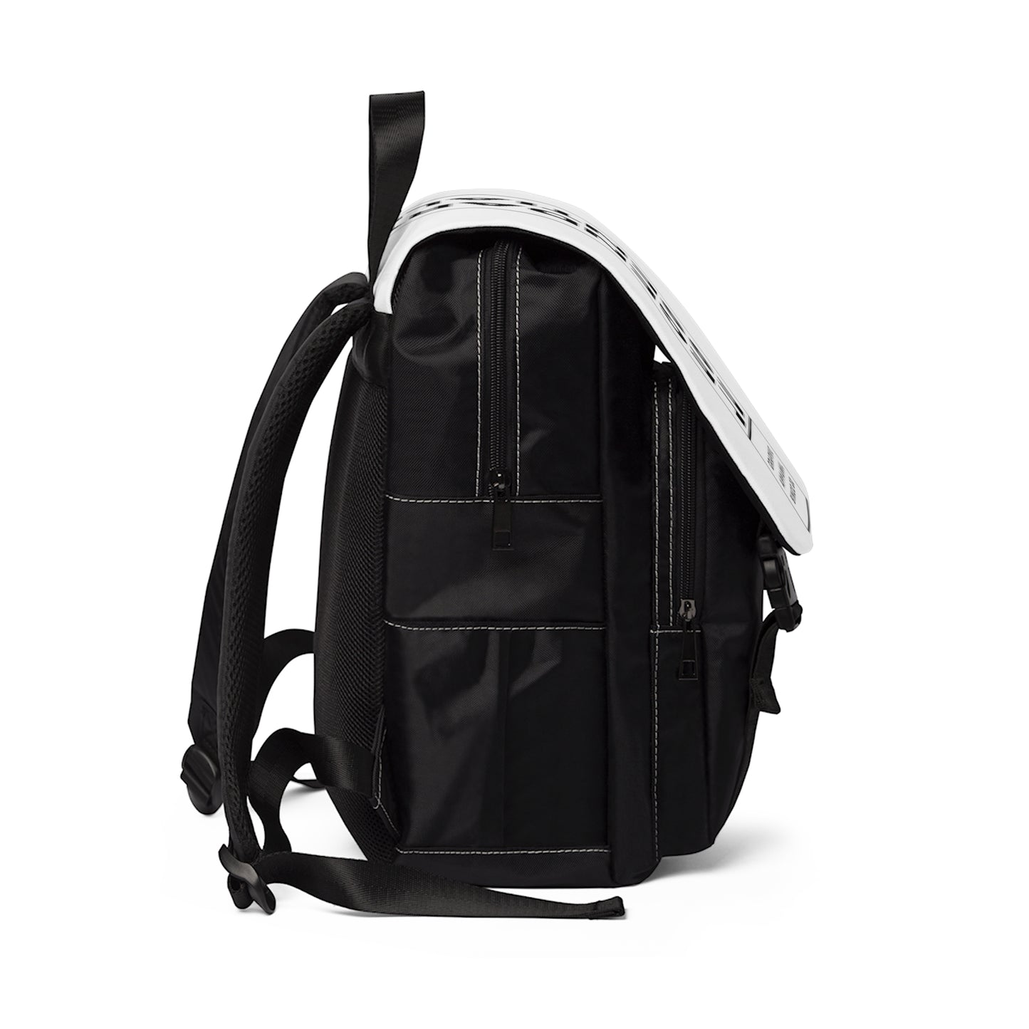 Box Logo Casual Shoulder Backpack (white)