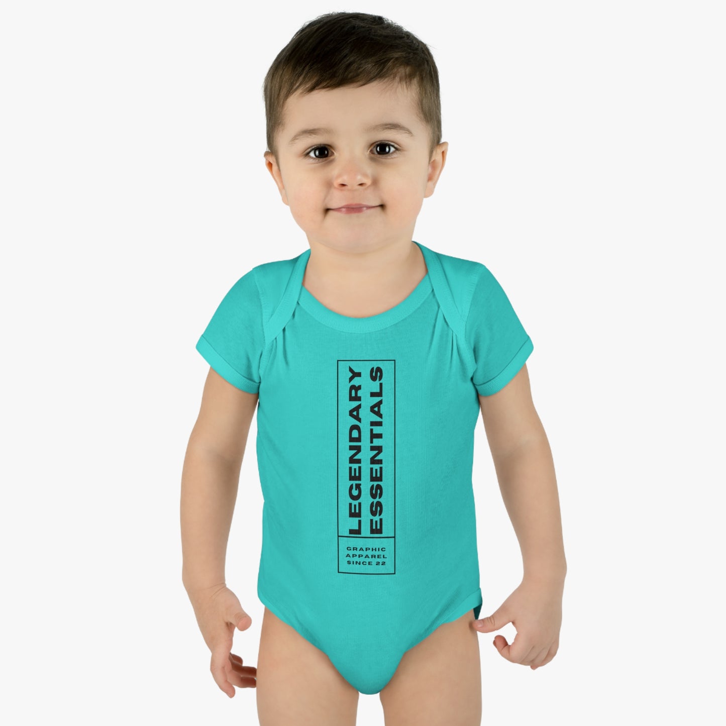Infant L.E BOX LOGO Baby Rib Bodysuit