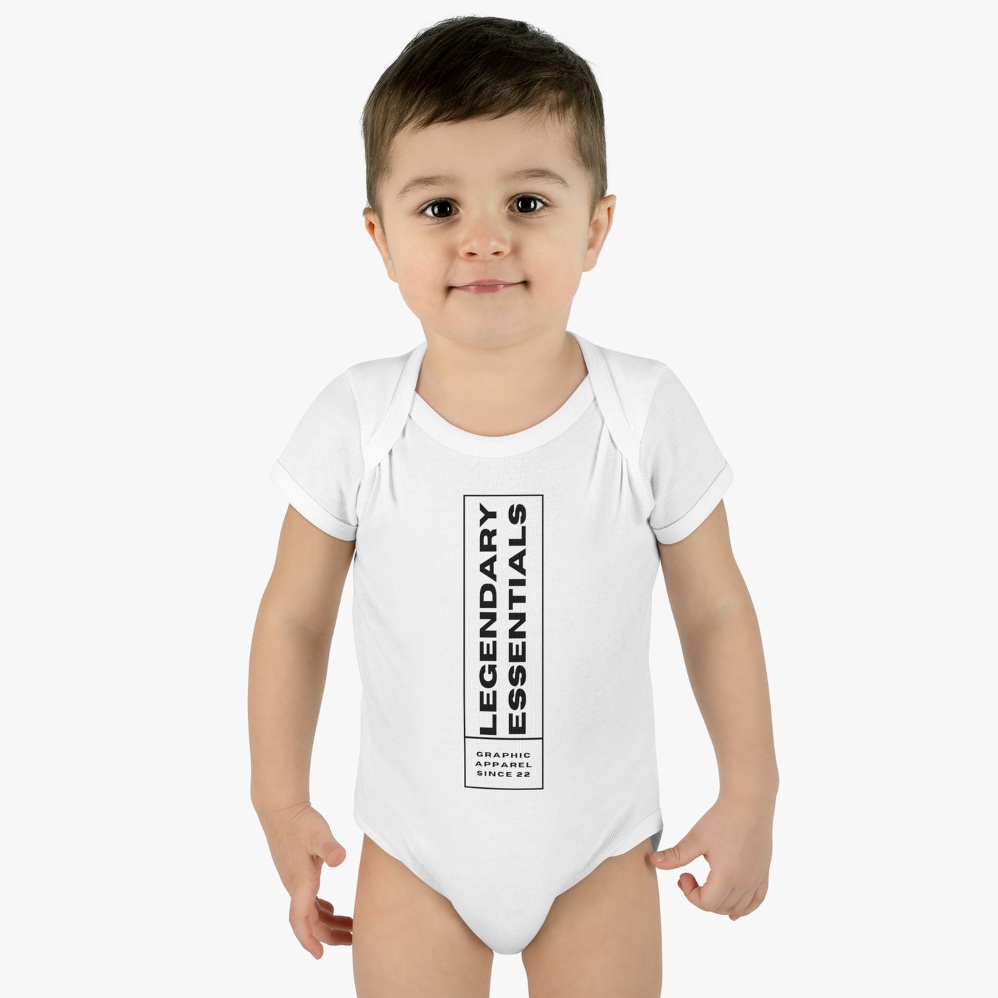 Infant L.E BOX LOGO Baby Rib Bodysuit
