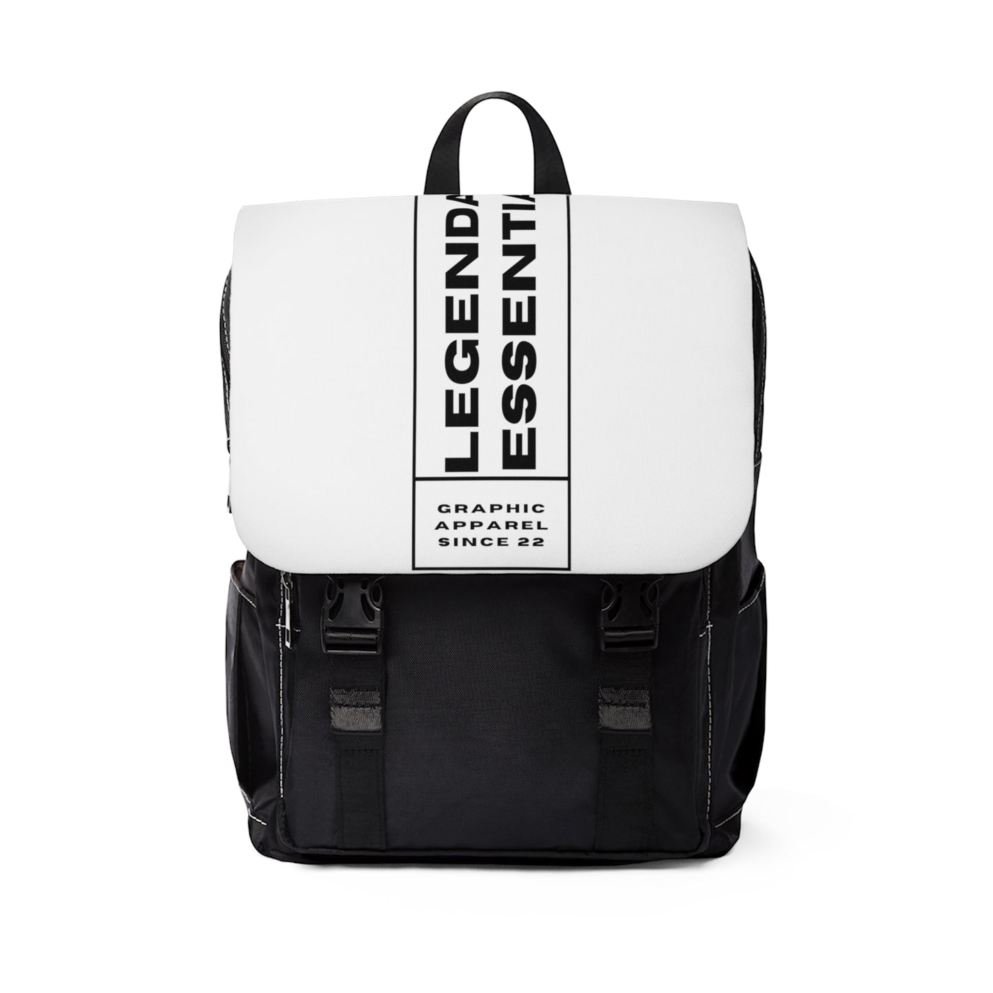 Box Logo Casual Shoulder Backpack (white)