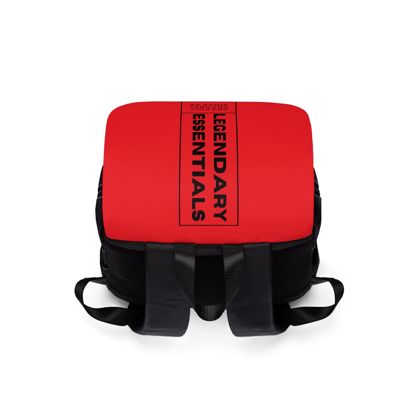 Box Logo Casual Shoulder Backpack (Red)