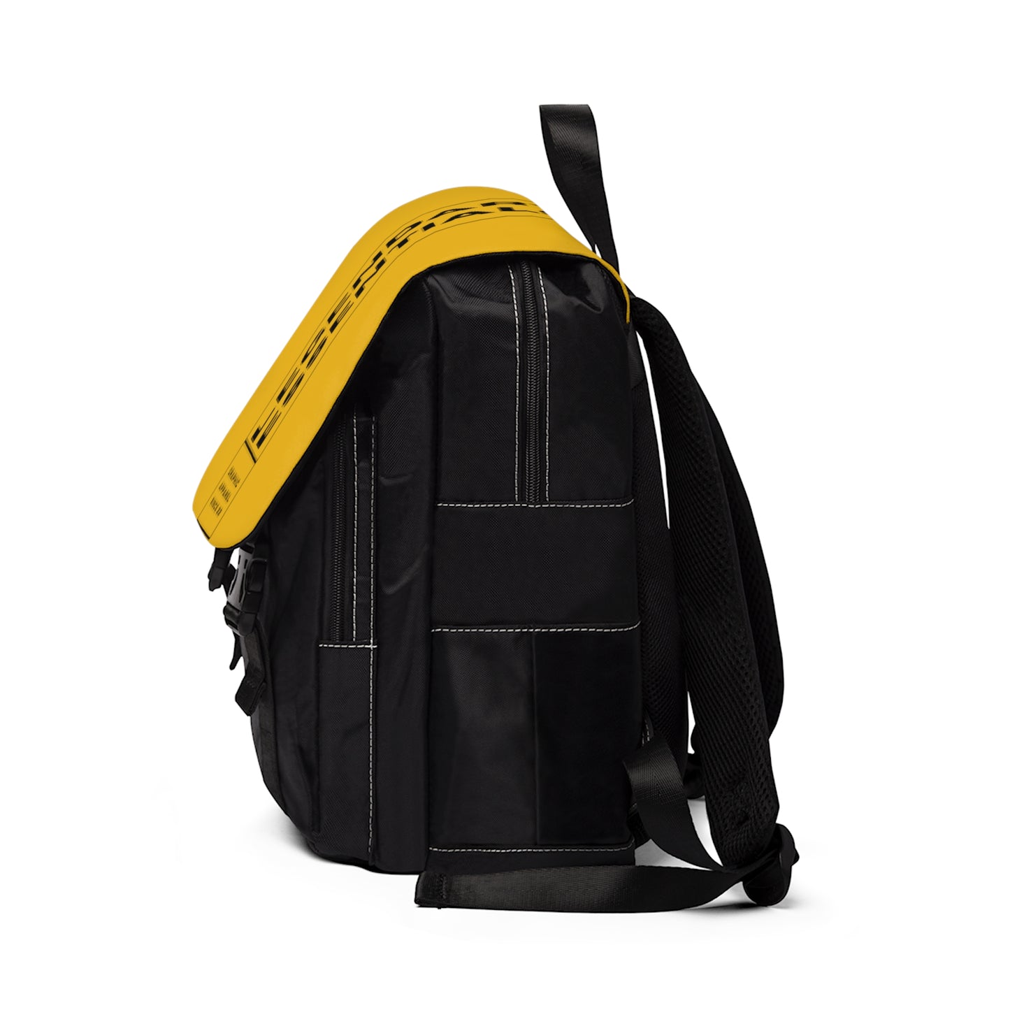 Box Logo Casual Shoulder Backpack (Yellow)