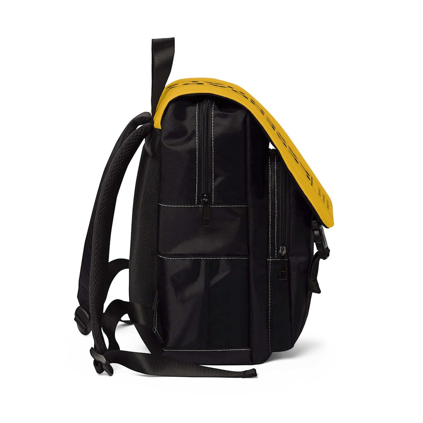 Box Logo Casual Shoulder Backpack (Yellow)