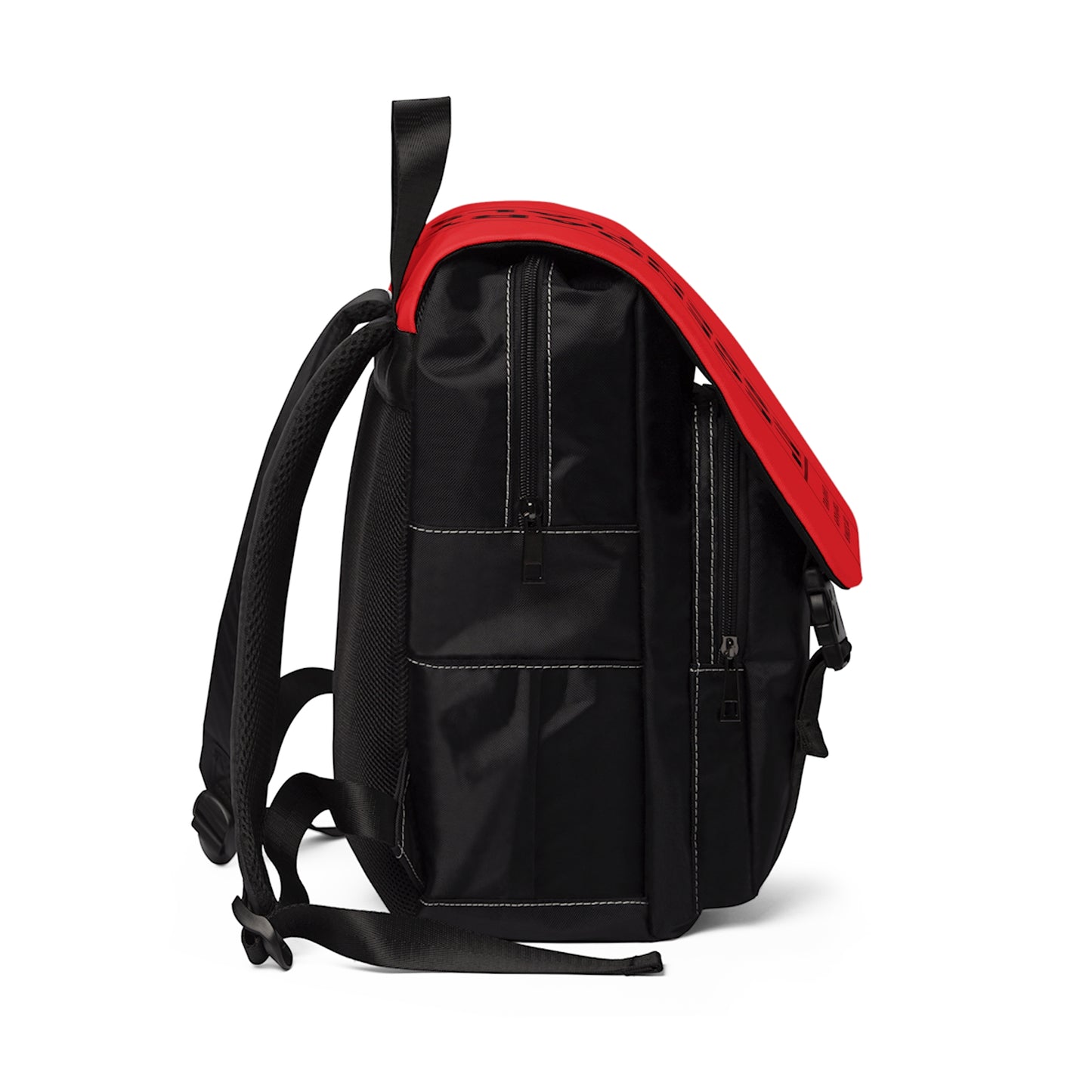 Box Logo Casual Shoulder Backpack (Red)